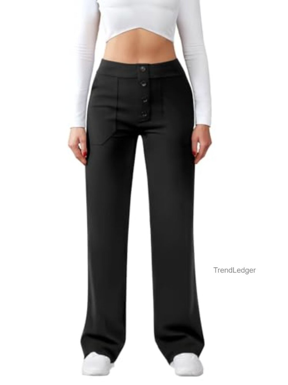 High Waist Straight Leg Stretch Dress Work Pants Trousers